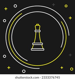 Line Chess icon isolated on black background. Business strategy. Game, management, finance. Colorful outline concept. Vector