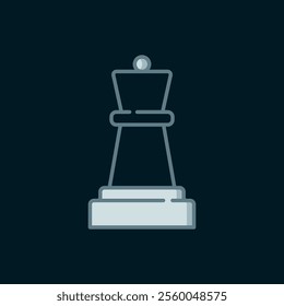 Line Chess icon isolated on black background. Business strategy. Game, management, finance. Flat filled outline style with shadow. Vector