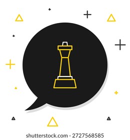 Icono de ajedrez de línea aislado sobre fondo blanco. Estrategia empresarial. Juego, administración, finanzas. Concepto de contorno colorido. Vector