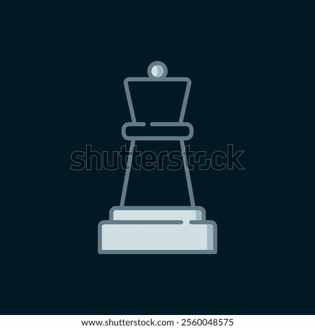 Line Chess icon isolated on black background. Business strategy. Game, management, finance. Flat filled outline style with shadow. Vector