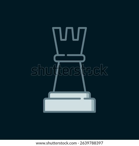 Line Chess icon isolated on black background. Business strategy. Game, management, finance. Flat filled outline style with shadow. Vector