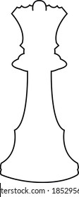 Line chess piece Queen on white background. Vector illustration