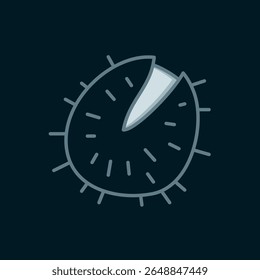Line Chestnut icon isolated on black background. Barbed and strong chestnut. Flat filled outline style with shadow. Vector