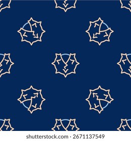 Línea icono de castaño aislado patrón transparente sobre fondo azul. Púas y castaño fuerte.  Vector