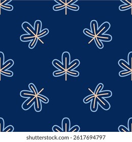 Line Chestnut leaf icon isolated seamless pattern on blue background.  Vector