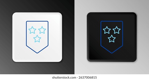 Line Chevron icon isolated on grey background. Military badge sign. Colorful outline concept. Vector
