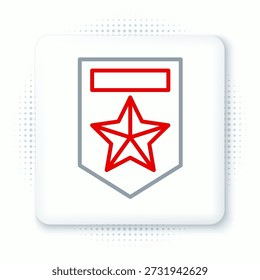 Line Chevron icon isolated on white background. Military badge sign. Colorful outline concept. Vector