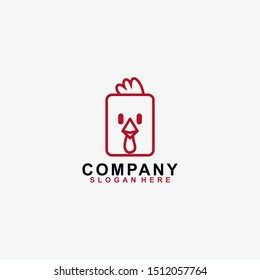 Line Chicken Logo Design Vector Template. Modern Design. Vector Illustration