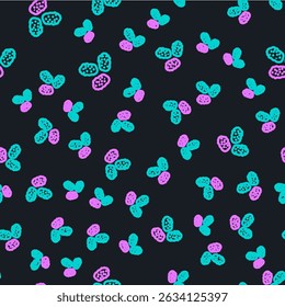 Line Chicken nuggets icon isolated seamless pattern on black background.  Vector Illustration