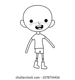 line child boy bals with t-shirt and short