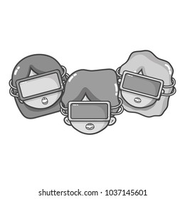 line children with 3d glasses technology object