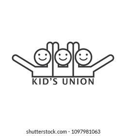 line children logo design template. Vector illustration of icon