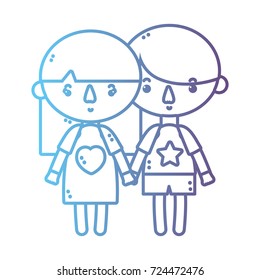 line children together with hairstyle design
