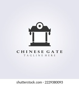 diseño de ilustración vectorial del logotipo de la puerta de línea china