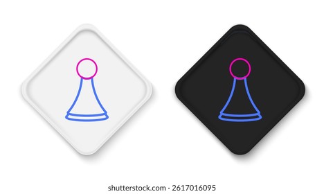 Line Chip for board game icon isolated on white background. Colorful outline concept. Vector