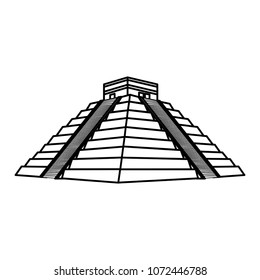 line chitchen itza pyramid aztec temple