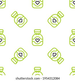 Line Chocolate candy icon isolated seamless pattern on white background.  Vector