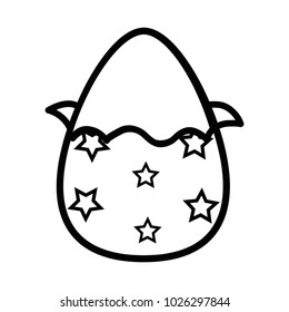 line chocolate egg easter with stars decoration