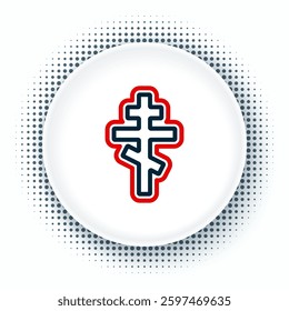 Line Christian cross icon isolated on white background. Church cross. Colorful outline concept. Vector