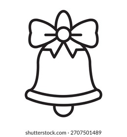 Line Christmas bell icon vector illustration