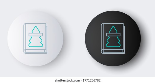 Line Christmas book cover or flyer template icon isolated on grey background. Merry Christmas and Happy New Year. Colorful outline concept. Vector