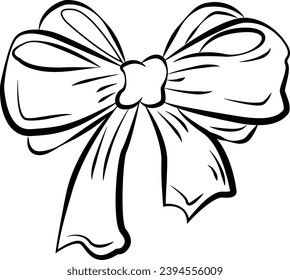 Line Christmas bow graphic elements vector illustration