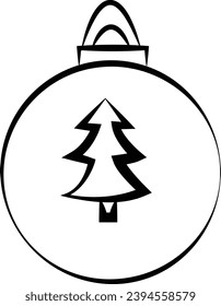 Line Christmas decorations graphic elements vector illustration