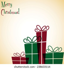 Line of Christmas presents in vector format.