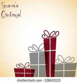 Line of Christmas presents in vector format.