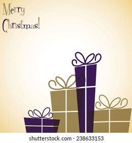 Line of Christmas presents in vector format.