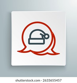 Line Christmas Santa Claus hat icon isolated on white background. Merry Christmas and Happy New Year. Colorful outline concept. Vector