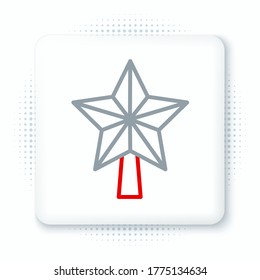 Line Christmas star icon isolated on white background. Merry Christmas and Happy New Year. Colorful outline concept. Vector