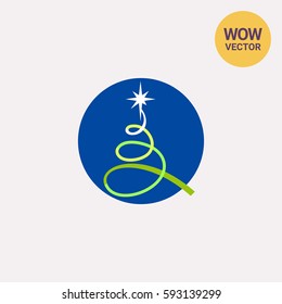 Line Christmas Tree Icon