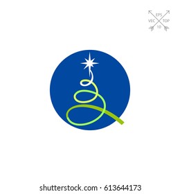 Line Christmas Tree Icon