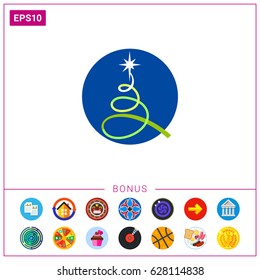 Line Christmas Tree Icon