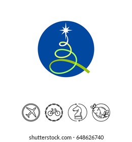 Line Christmas Tree Icon