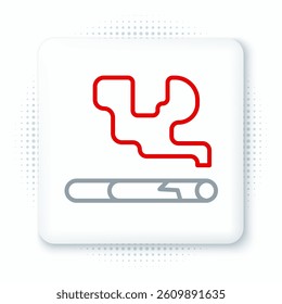Line Cigarette icon isolated on white background. Tobacco sign. Smoking symbol. Colorful outline concept. Vector