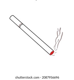line cigarette icon on white background