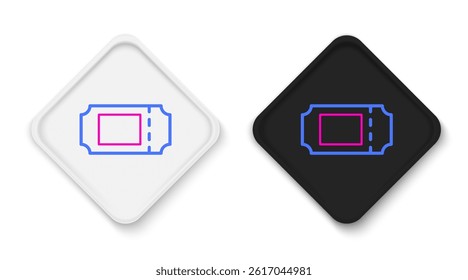 Line Cinema ticket icon isolated on white background. Colorful outline concept. Vector