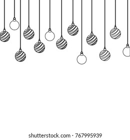 line circle balls hanging decoration christmas design