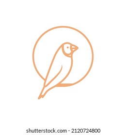 line circle with bird sparrows logo design, vector graphic symbol icon illustration creative idea