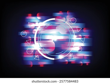 Line circle with blue and red gardient abstract background. For cover book, web, presentation, and card. 