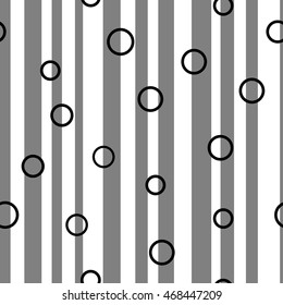 Line and circle chaotic seamless pattern. Fashion graphic background design. Modern stylish abstract monochrome texture. Template for prints, textiles, wrapping, wallpaper, website VECTOR illustration