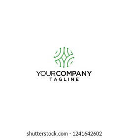 line circle connection logo vector icon