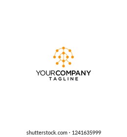 line circle digital connection logo vector