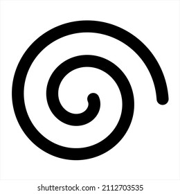 Line in circle form. Single thick line spiral goes to edge of canvas. Vector illustration