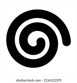 Line In Circle Form. Single Thick Line Spiral Goes To Edge Of Canvas. Vector Illustration