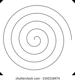 Line in circle form. Single thin line spiral goes to edge of canvas. Vector illustration