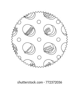 line circle with geometric memphis style background