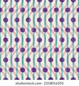 Line and circle. Geometric seamless pattern. Freehand grunge backdrop